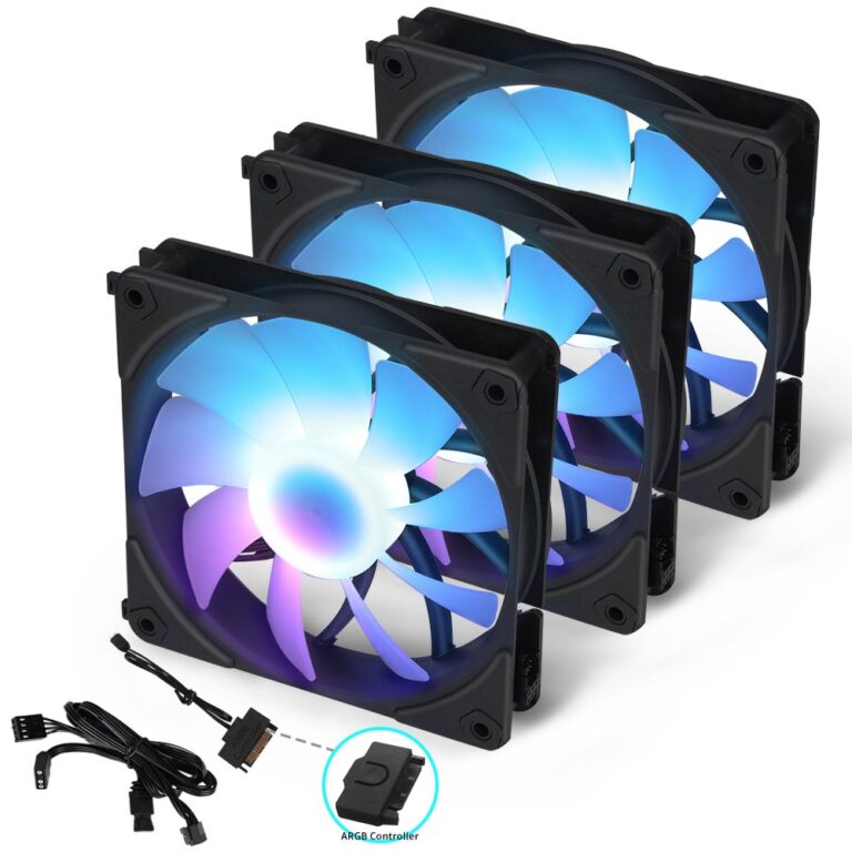 SET NEBULA 3X FAN ARGB UF1203 BLACK