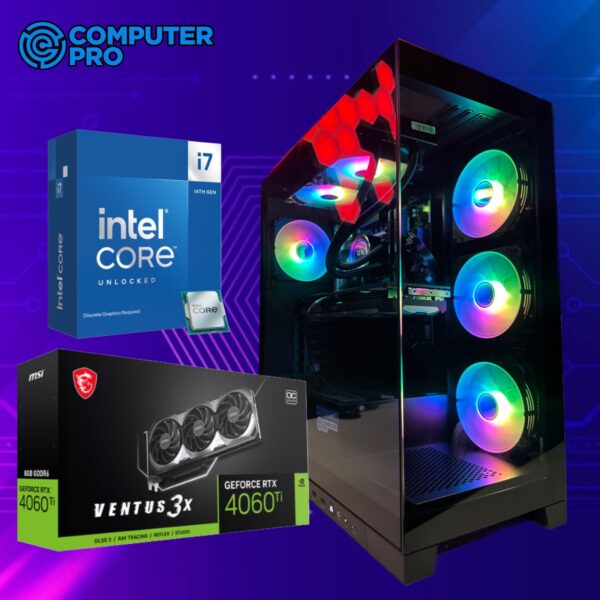 GAMING PC NEBULA VIEW ARGB CORE I7-14700KF + RTX 4060TI 8GB