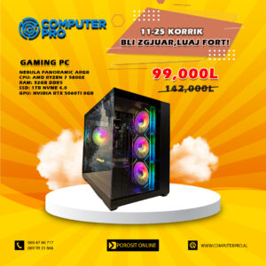 GAMING PC NEBULA PANORAMIC ARGB RYZEN 7 5800X + RTX 5060 TI 8GB
