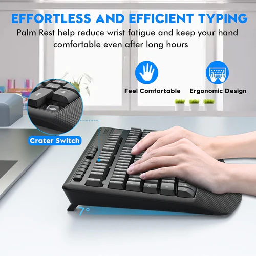 Set Tastiere + Mouse Wireless E-YOOSO E-787 Black thumbnail 5