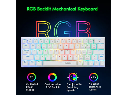 Tastiere Mekanike E-YOOSO Z-11 Tri-Mode RGB Red Switch – White thumbnail 2