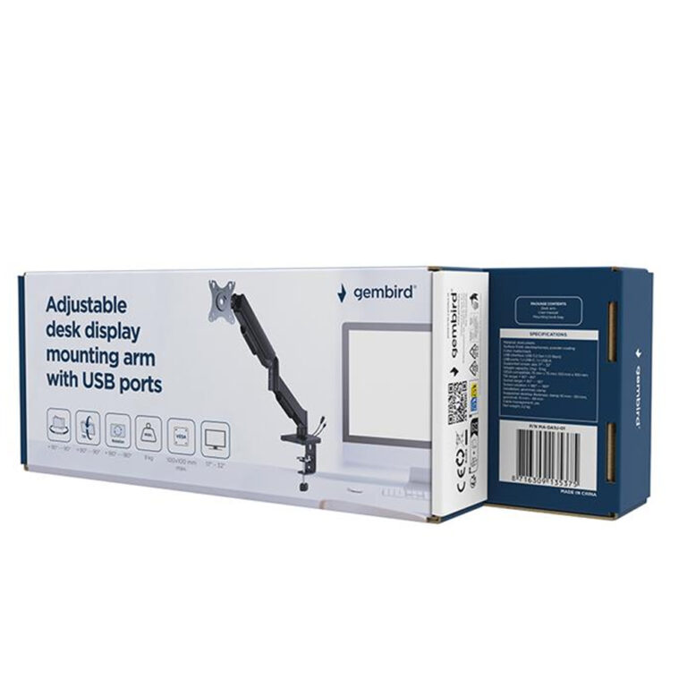 Gembird Single Monitor Arm 17-32 Inch MA-DA1U-01 thumbnail 2