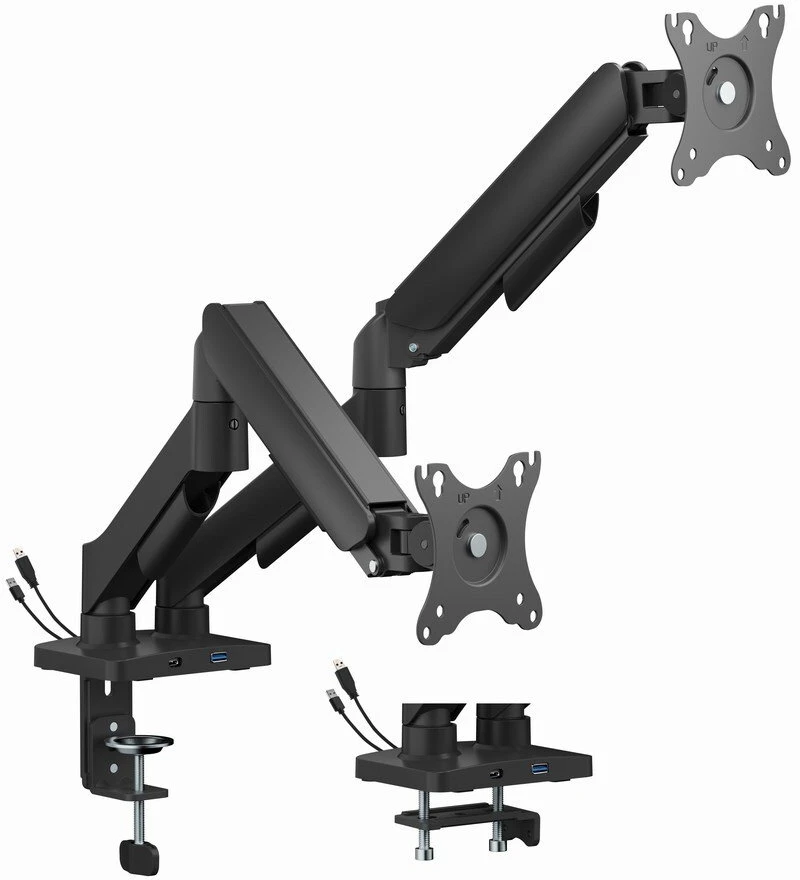 Gembird MA-DA2U-01 – Mbajtëse Dual Monitori 17″-32″ me USB